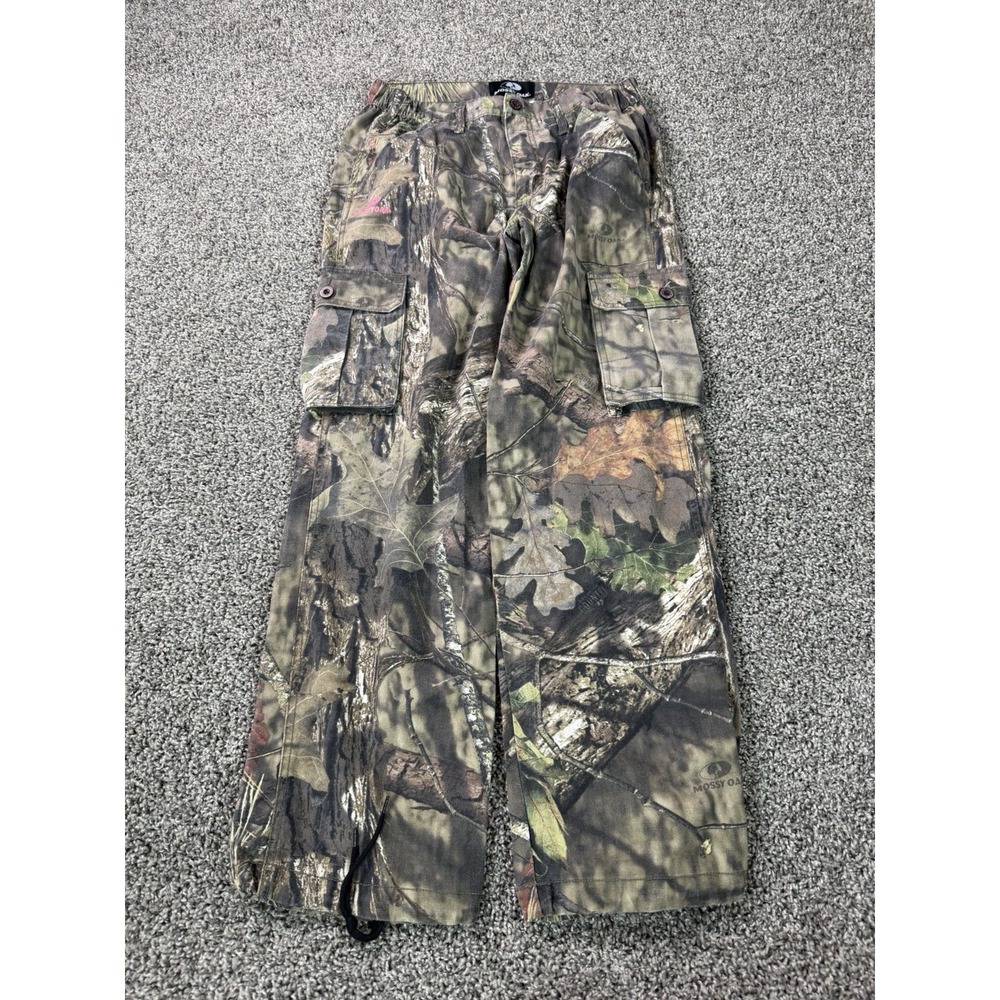 Vintage Y2K Mossy Oak Cargo Pants Women's Size Medium Green Camouflage Baggy